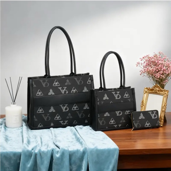 Unbranded Elegant 3pcs Tote Bag, Handbag & Wallet Set- NIP - Picture 9 of 10